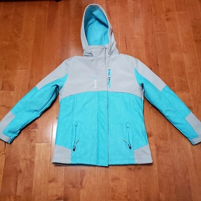 Reebok 3-in-1 Jacket youth XL girl 18-20 turquoise gray Outerwear hooded - Image 1 of 4