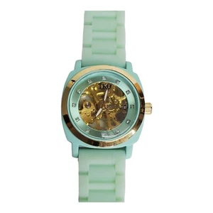 TKO ORLOGI Women's 40mm Skeleton Mechanical Watch RGP Mint Green Crystals VIDEO - Picture 1 of 10