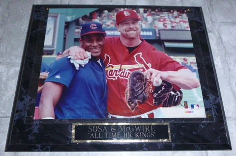 Sammy Sosa Mark McGwire All Time HR King's Plaque Cardinals Cubs Photo 13" x 10" Cover