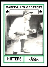 1987 TCMA BASEBALL'S GREATEST HITTERS - #23 LOU GEHRIG NEW YORK YANKEES
