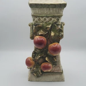 ANTIQUE ART NOUVEAU JOSEF STRNACT ROYAL TEPLITZ MAJOLICA AMPHORA PEACH VASE.  - Picture 1 of 20