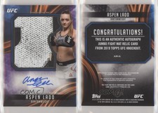 2019 Topps UFC Knockout Jumbo Fight Mat Relic Purple /25 Aspen Ladd #AJM-AL Auto