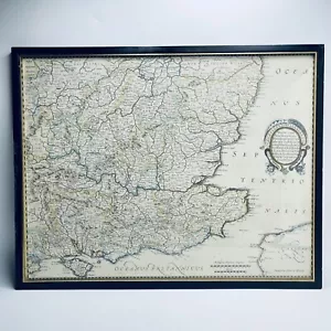 South-East England, by Henricus Hondius Map 48 x 38 cm Framed Vintage Print - Picture 1 of 24