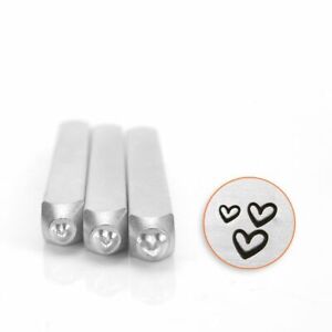 Love Hearts Stamp Pack of 3, 1.5mm, 2mm, 3mm ImpressArt ,Jewellery Making Tools