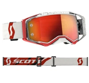 MASCHERA MASCHERINA MX CROSS SCOTT MX GOGGLE PROSPECT 21 WHITE RED ORANGE CHROME - Picture 1 of 1