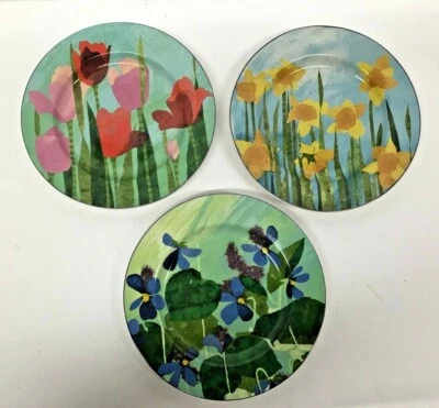 Juego de 3 platos de ensalada de gres Sakura Flowers Design by Zulauf Foto 1 de 4