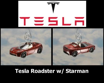 Elon Musk SpaceX Tesla Roadster w/ Starman Custom Christmas Ornament Electric - Image 1 of 4