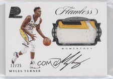 2016-17 Panini Flawless Momentous Patch Auto /25 Myles Turner #M-MT Patch Auto