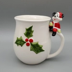 Mickey Mouse Mug Walt Disney Productions Japan Vintage Christmas Ceramic Figure - Picture 1 of 7