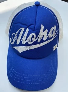 Billabong Hat Cap Adjustable One Size Blue Aloha Snapback Mesh Trucker - Picture 1 of 11