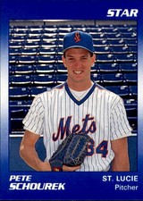 1990 St. Lucie Mets Star #25 Pete Schourek Falls Church Virginia Baseball Card