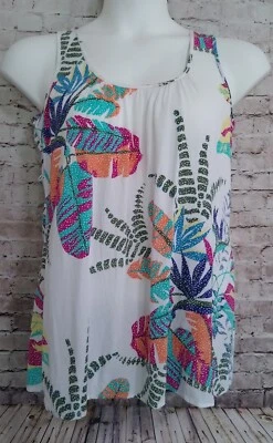 Motherhood Maternity Tropical Floral Print Rayon Tank Top Medium - Image 1 of 4