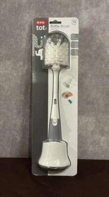 OXO Tot Bottle Brush with Nipple Cleaner & Stand #62122700 • Gray White • NEW - Image 1 of 4