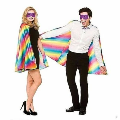 WICKED COSTUMES REGENBOGEN UMHANG + MASKE Kostüm Junggesellinnenabschied Kostüm Festival Stolz bunt