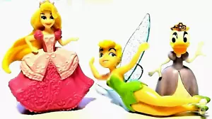 3 personaggi in plastica principessa Disney bella addormentata margherita anatra campanellino fata - Foto 1 di 12