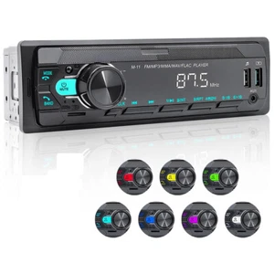 Single 1 Din Car Stereo Radio Bluetooth MP3 Player FM/USB/AUX In-dash Head Unit - Picture 1 of 12