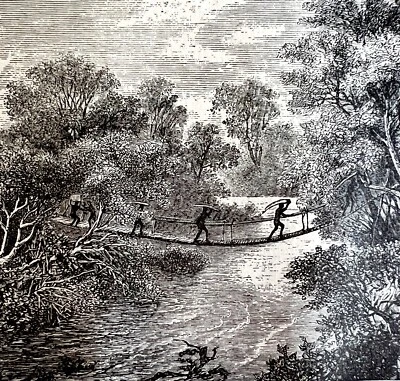 横跨刚果河的桥梁 1890 年雕刻维多利亚斯坦利非洲 DWAA2E — 第 1/2 张图片