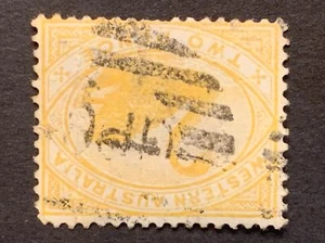 🏴☠️Western Australia 1898 2d Bright Yellow Wmk W Crown A INVERTED - Picture 1 of 4