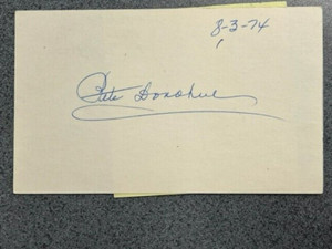 Pete Donohue - 1921 autographed 3 x 5 index card MLB Guaranteed to Pass