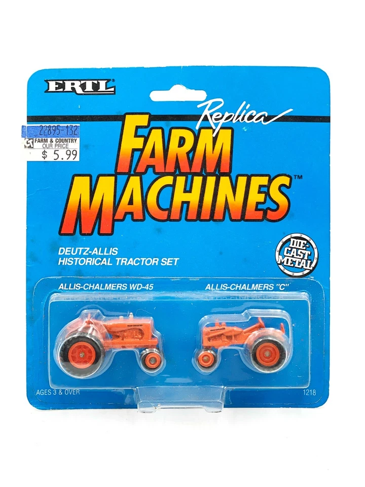 1/64 Allis Chalmers 2 Piece Tractor Set With WD-45 & C Narrow Front - Image 1 of 1