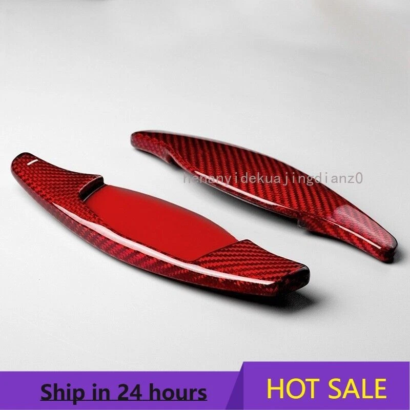 Красный углеродного волокна автомобиля руль подрулевое колесо переключатель для Audi RS4 RS5 TT Q8 R8 RS3 - Изображение 1 из 4