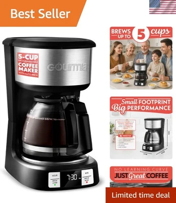 Elegant 5-Cup Coffee Maker – Programmable, Adjustable Keep Warm & Timed Brewing - Image 1 of 4