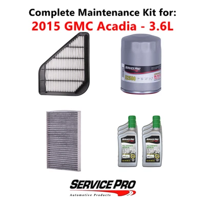 2015 GMC Acadia 3.6L Complete Oil, Air & Cabin Filter Kit (5W-30) - Image 1 of 4