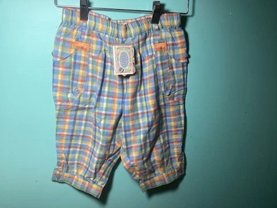 Новый маслянистый девочек Baby винтажный Мадрас клетку 100% хлопок брюки 80, размер 12 месяцев - Изображение 1 из 4