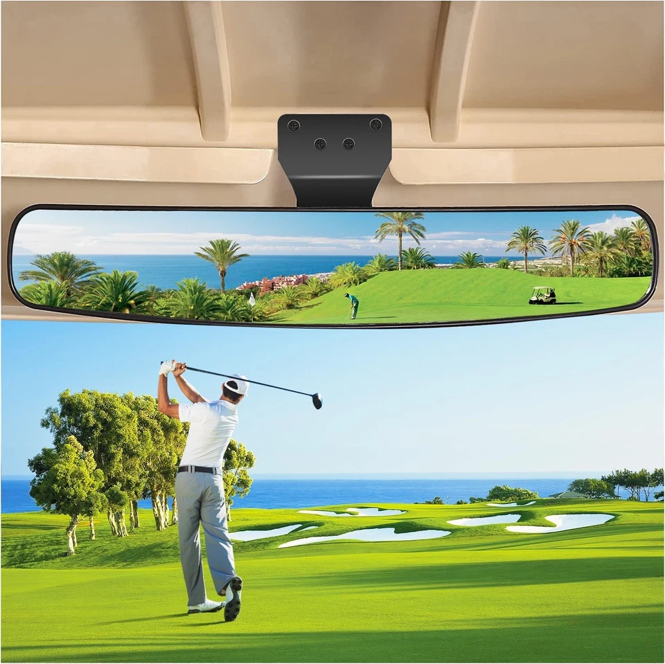 10L0L 16.5" Extra Wide Panoramic Rear View Mirror for Club Car Yamaha EZGO Golf