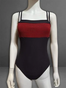 NAUTICA Women’s Navy Blue And Red Stripped Pattern Swimsuit One-Piece Size M - Picture 1 of 2