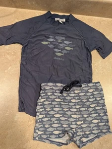 Boys Gingerlily Australia Designer Swim Suit Set Small Rash Guard Boxer Briefs - Picture 1 of 10