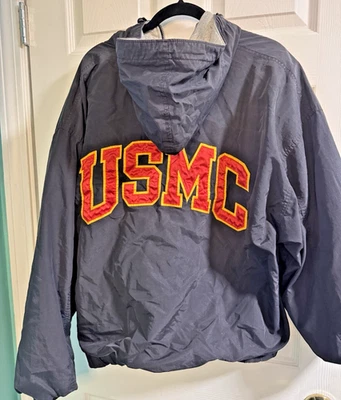 Equipo para hombres para artículos deportivos artículo G1547 forrado de lana Cuerpo de Marines de Estados Unidos rompevientos Bla Foto 1 de 4