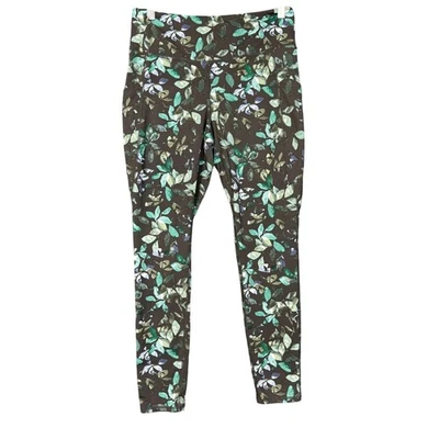 J Jill Leggings Womens Small Grey Green Floral Print Fit Performance Pockets - Image 1 of 4