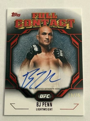 2024 Topps Knockout UFC BJ Penn Full Contact Auto Red SSP /25 - Image 1 of 2