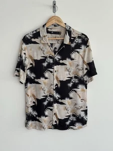 Camisa Allsaints “Talon” Manga Corta Pájaro de Presa Águila Negra Beige Mediana - Imagen 1 de 11