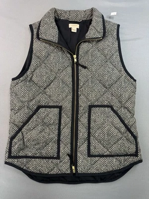 J. Chaleco acolchado Crew Puffer para mujer talla pequeña negro espiga Foto 1 de 4