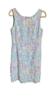 NWT Lilly Pulitzer Maurina Lilac Rose “We Mermaid It” Linen Shift Dress Size 6 - Picture 1 of 13