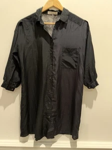 ROBBI & NIKKI Blouse Black Long Blouse 100%silk Lace Fit Small Medium - Picture 1 of 17