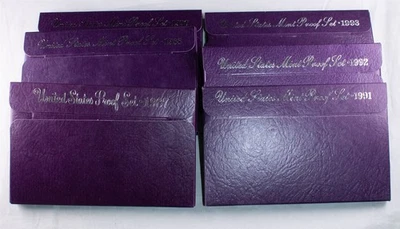 1987-S-1993-S U.S. Mint Proof Sets OGP Lot of 6 Missing 89' -See Description - Image 1 of 4