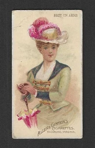 1880er N18 Allen & Ginter Tabakkarte - Sonnenschirmbohrer Serie - Auflage auf Armen - Bild 1 von 2