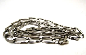 Collar de cadena de eslabones ovalados grandes de plata de ley 925 de Italia 30 g 19" pesado sólido - Imagen 1 de 6