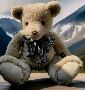 Handsome Teddy Bear Caltoy Plush 22" T Button Houndstooth Bow Tie & Hands Mint - Picture 1 of 11