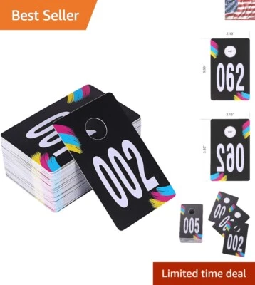 Durable Live Sale Number Tags - 100 Pack, 001-100 for Clothing Displays - Image 1 of 4