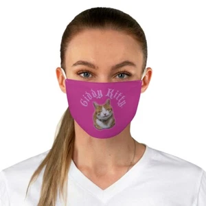 GIDDY KITTY Pink Designer Fabric Face Mask - Picture 1 of 6