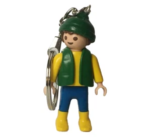 Playmobil Boy w/ green jacket  Keychain - C59 - Picture 1 of 3