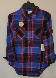 NWT GIRLS MUDD SUPERSOFT FLANNEL SHIRT, SIZE 14, BRILLIANT COLORS - Picture 1 of 4