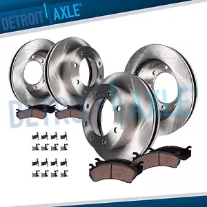 Front & Rear Disc Rotors + Ceramic Brake pads for Silverado Sierra 2500 3500 HD - Picture 1 of 7
