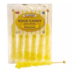 Rock Candy - Swizzle Sticks - Rock Candy Sticks - 6 Sticks - (Yellow / Banana) - Picture 1 of 5