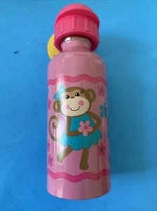 NEW Stephen Joseph Stainless Steel Water Bottle GIRL MONKEY SJ-9501-99C - Picture 1 of 6