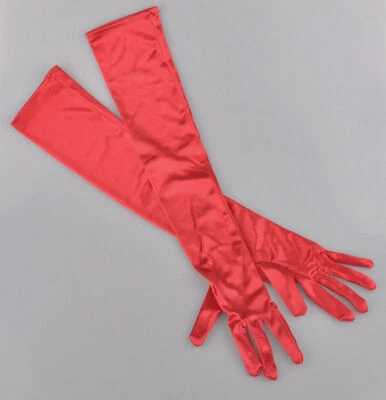 Guantes elásticos transparentes de satén hasta el codo para mujer guantes de vestir de ópera nupcial Foto 1 de 4